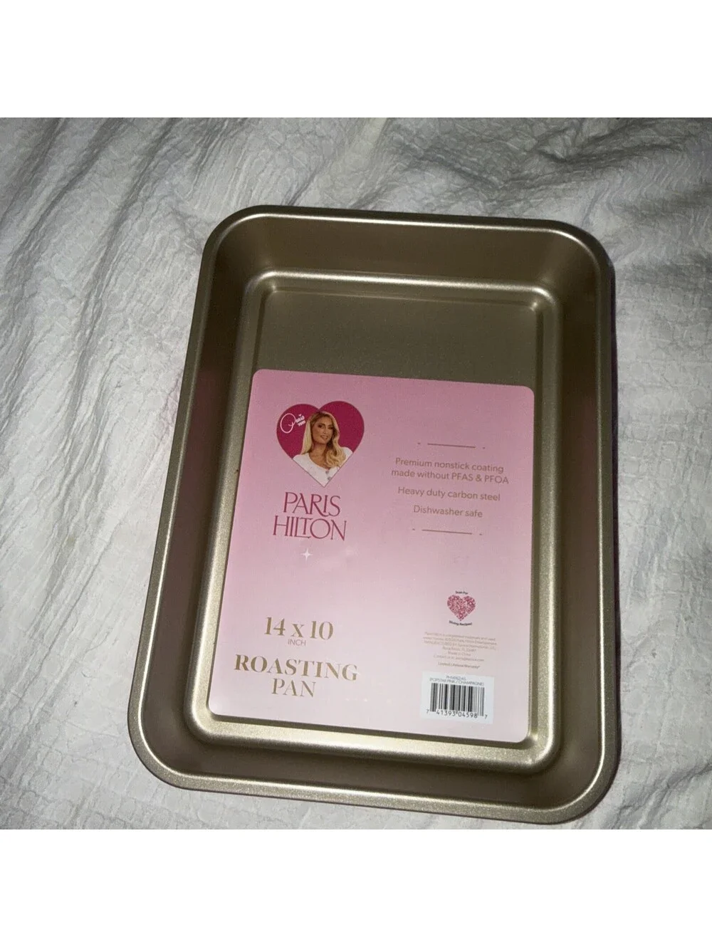 Paris Hilton hot pink Roasting Pan 14 X 10 Premium Non Stick  Carbon Steel
